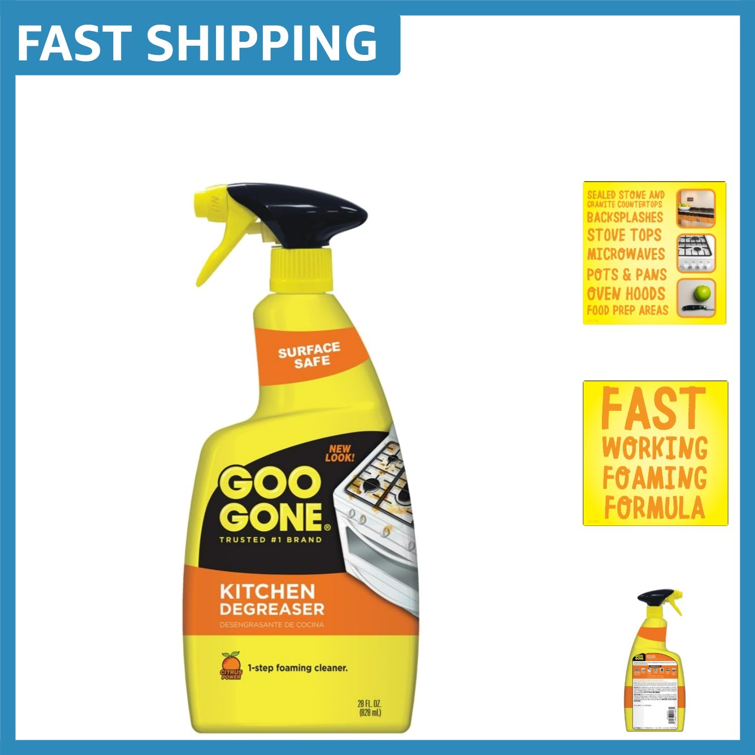 Effortless Kitchen Degreaser 28 Fl Oz – Citrus Foaming Cleaner for All Surfaces