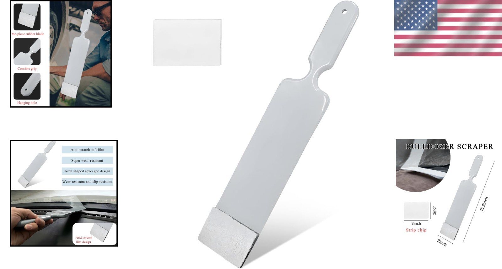 Durable Paddle Squeegee with Cleaning Pad – Ideal for Window Film Installation