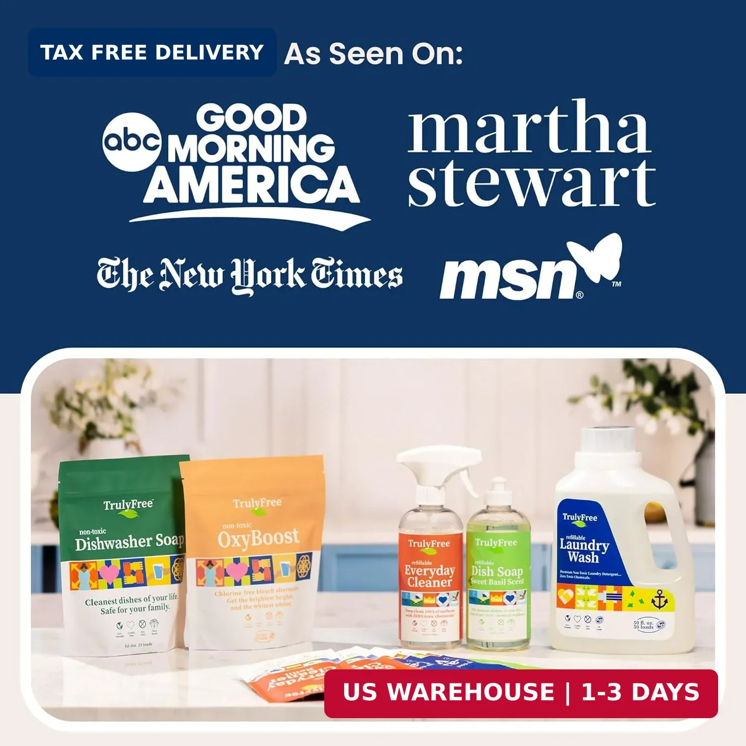 Truly Free Natural Dishwasher Booster & Rinse Aid Kit – Non-Toxic Dishwashing Ai