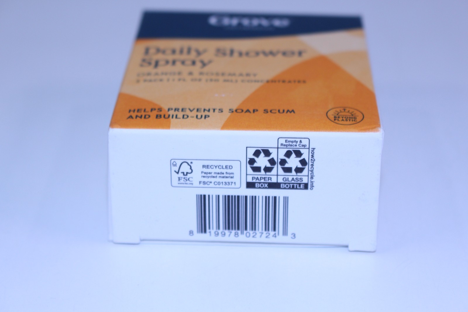 Grove Collaborative Daily Shower Cleaner Concentrate 2 Pack NIB Orange & Rose