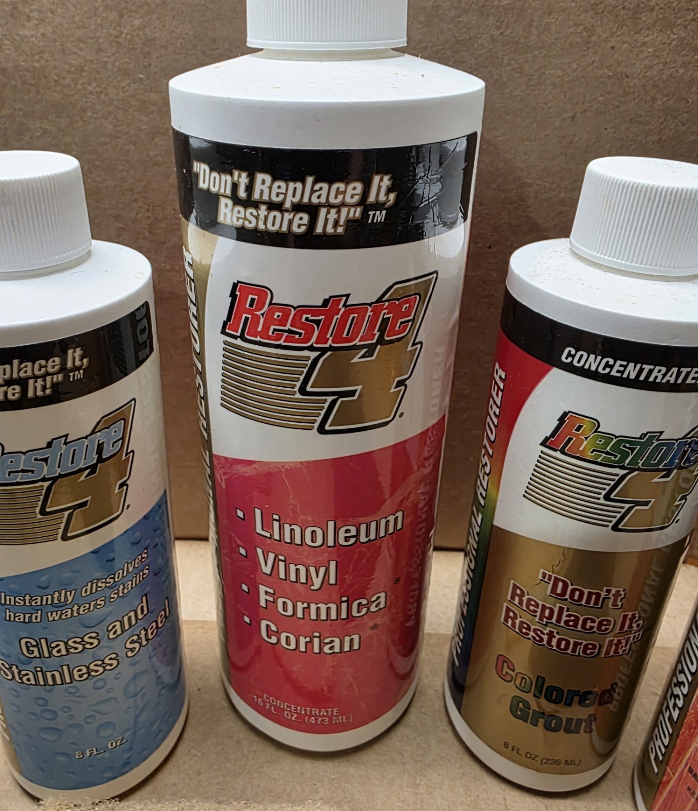 Restore 4 Professional Wood Grout Glass Porcelain Vinyl Corian Formica Linoleum