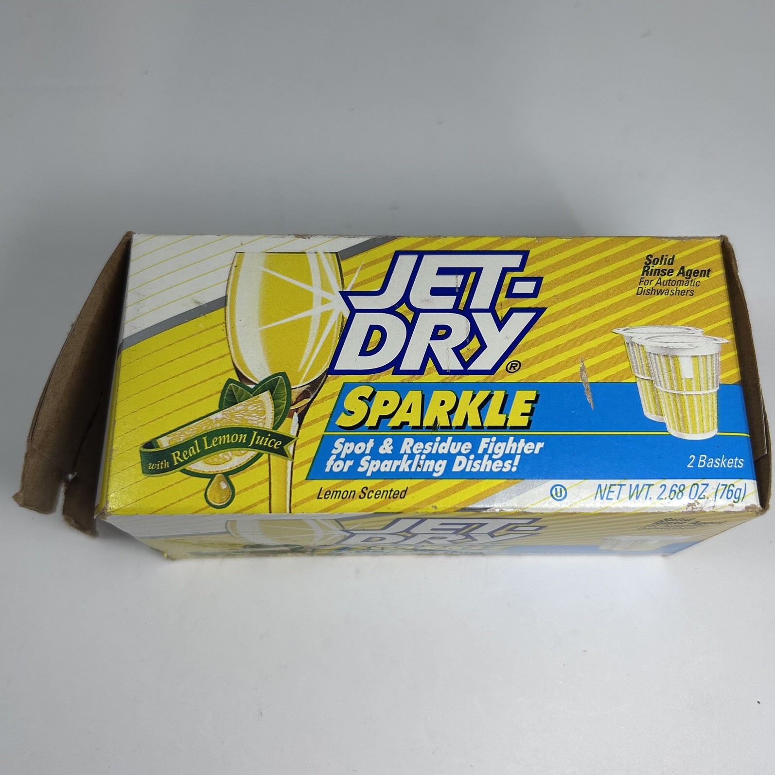 Vintage Jet-Dry Sparkle Lemon Scent 2 Pack Dishwasher Rinse Agent NEW