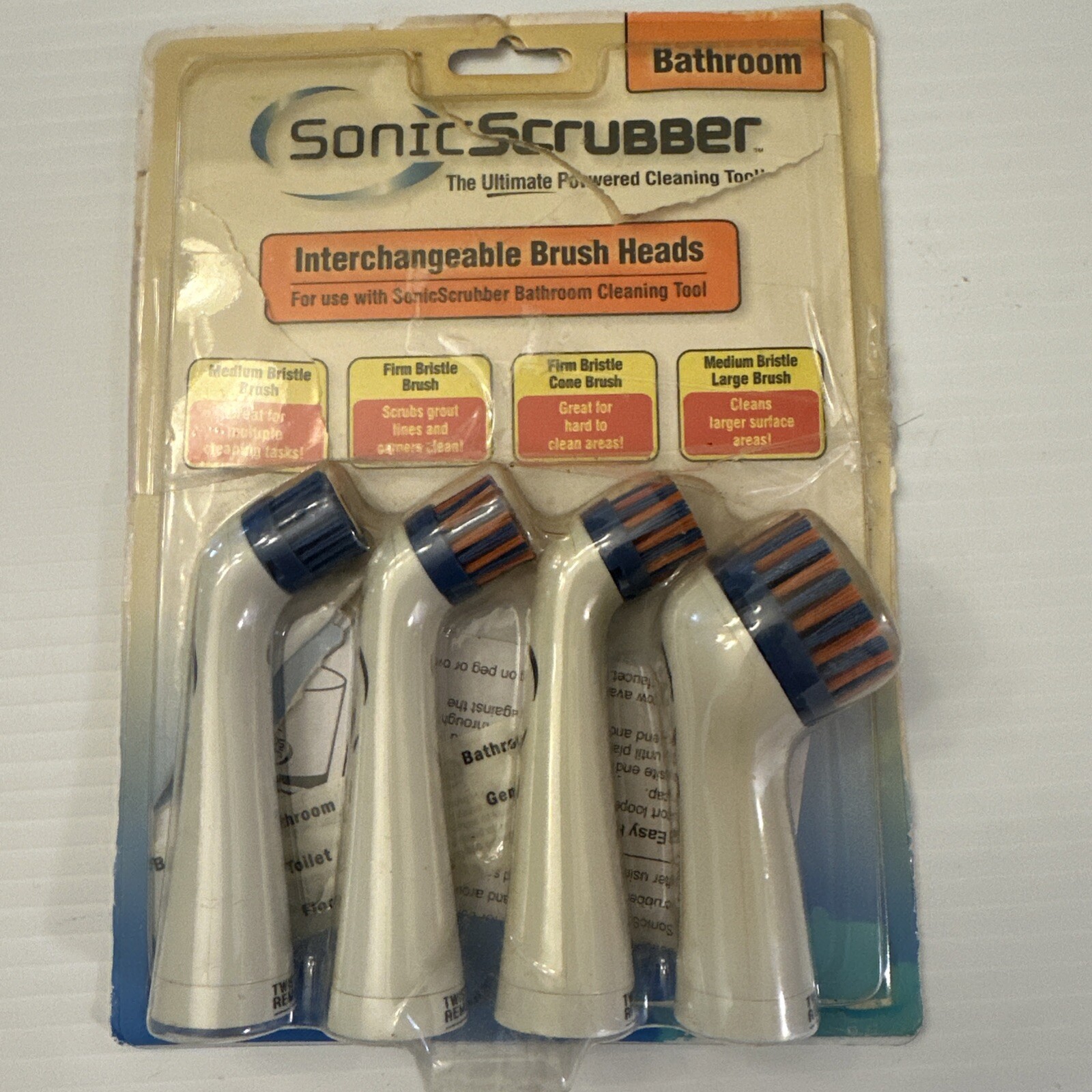 Rare Sonic Scrubber Medium and Firm Replacement Cleaning Brushes 4Pack New 2005