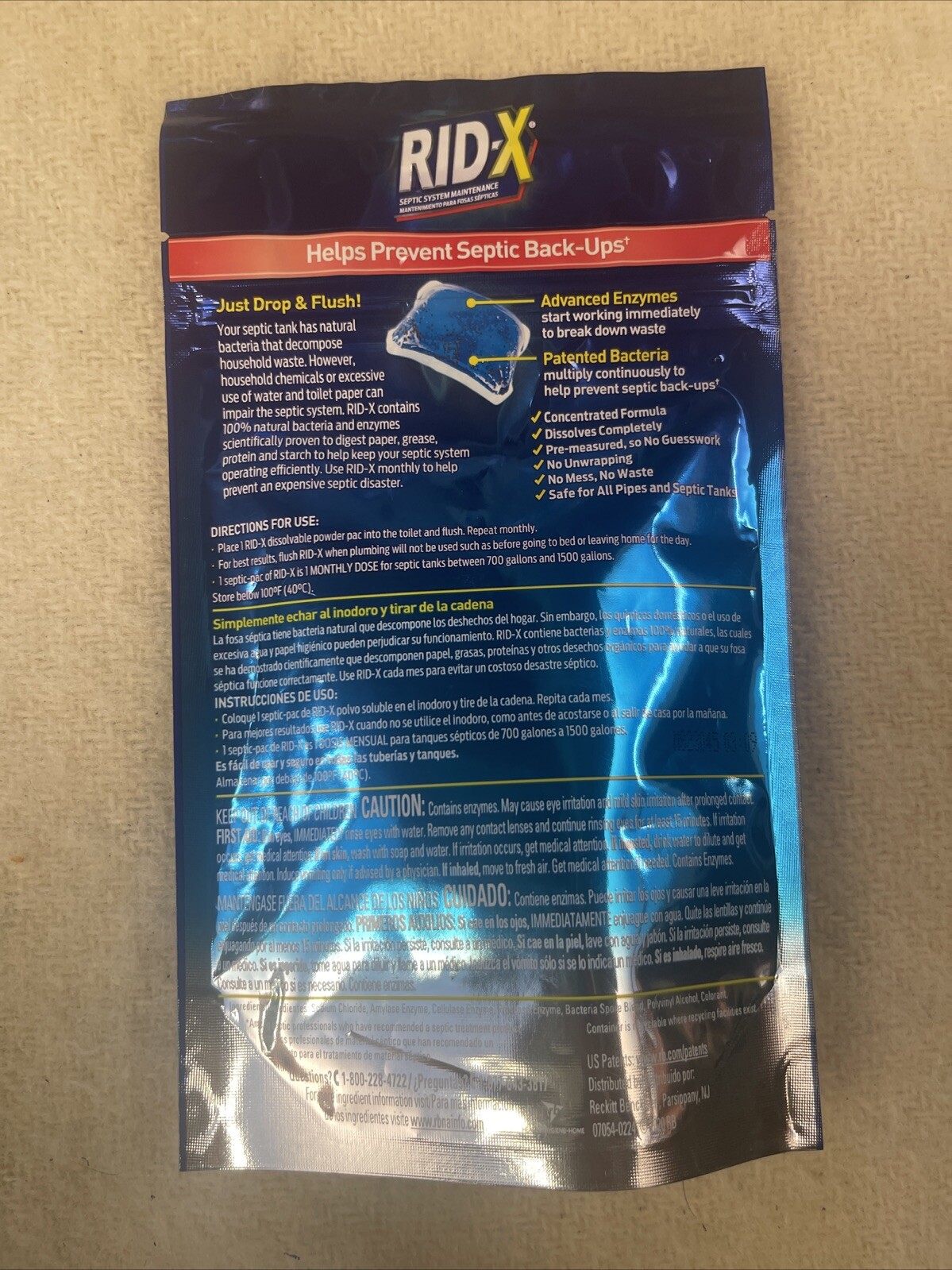 RID-X Septic Treatment pacs, 3 Month Supply , 3.2 oz