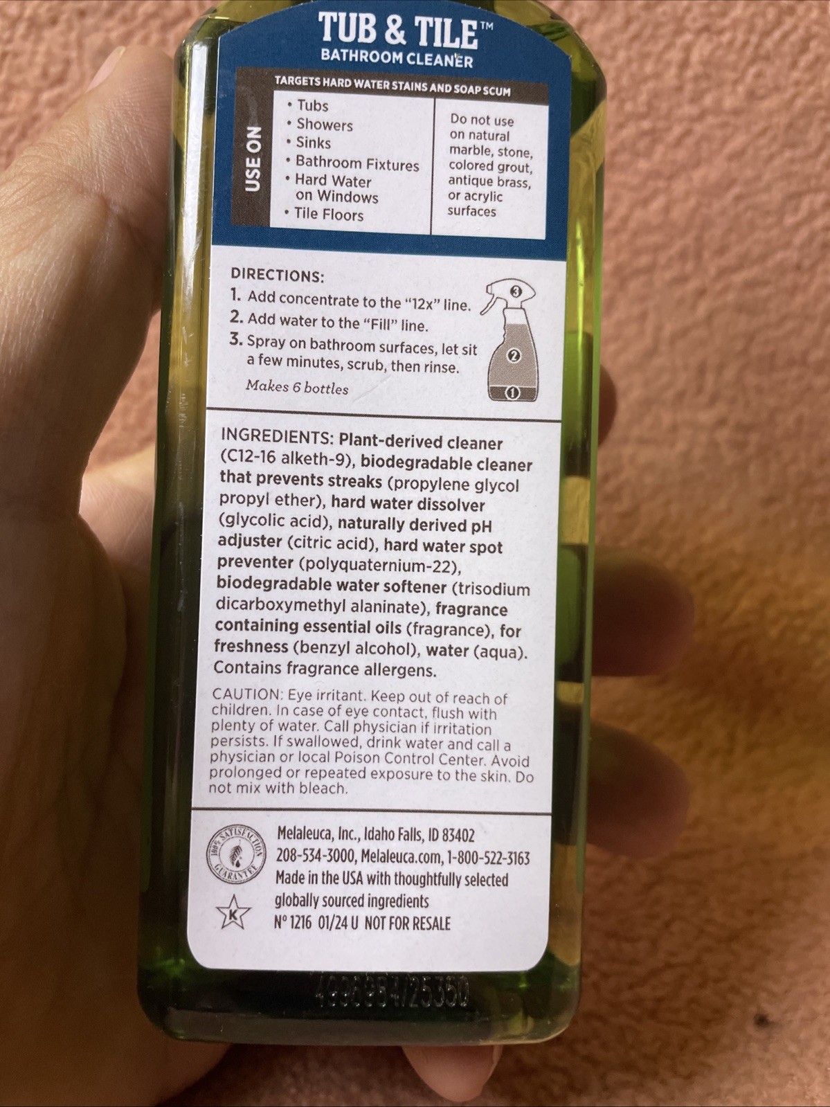 Melaleuca Ecosense TUB & TILE 12x Super Concentrated Bathroom Cleaner 8 oz new