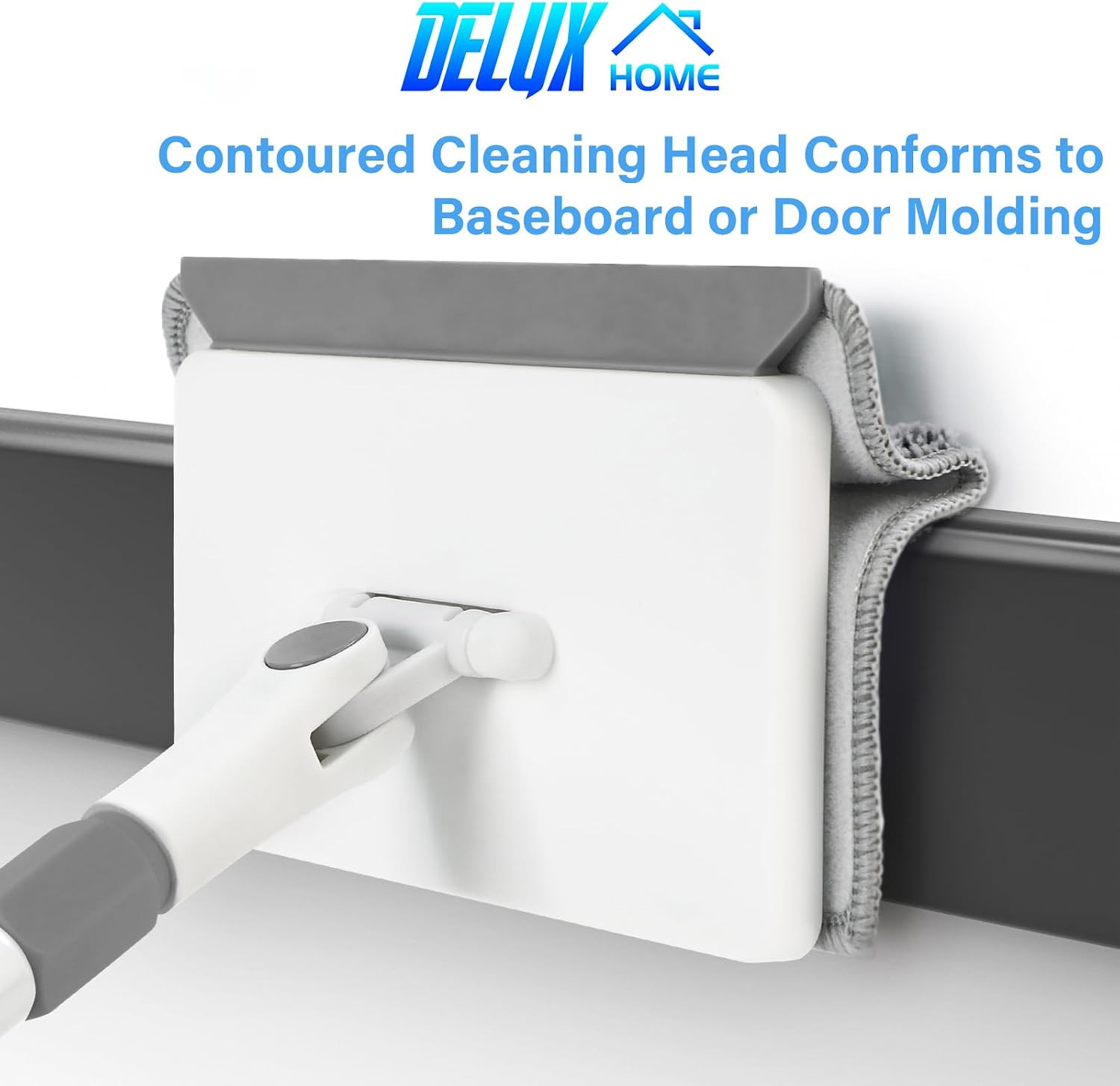 Baseboard Cleaner Tool with Handle, Baseboard Cleaner with Extendable Long Hand