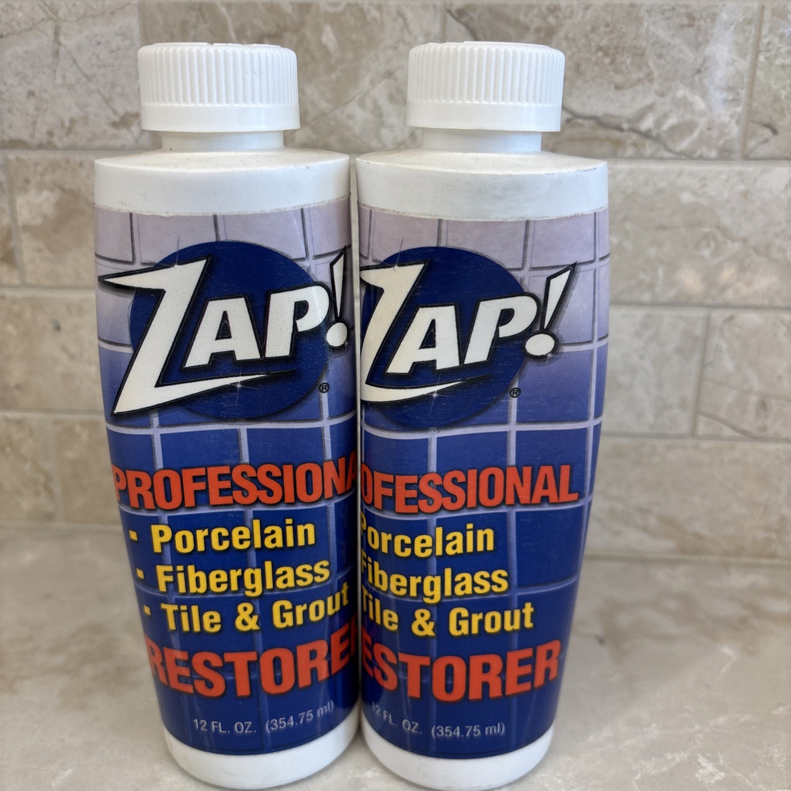 [Lot of 2]Zap Professional Restorer Cleaner 12oz Tile Grout Porcelain Fiberglass