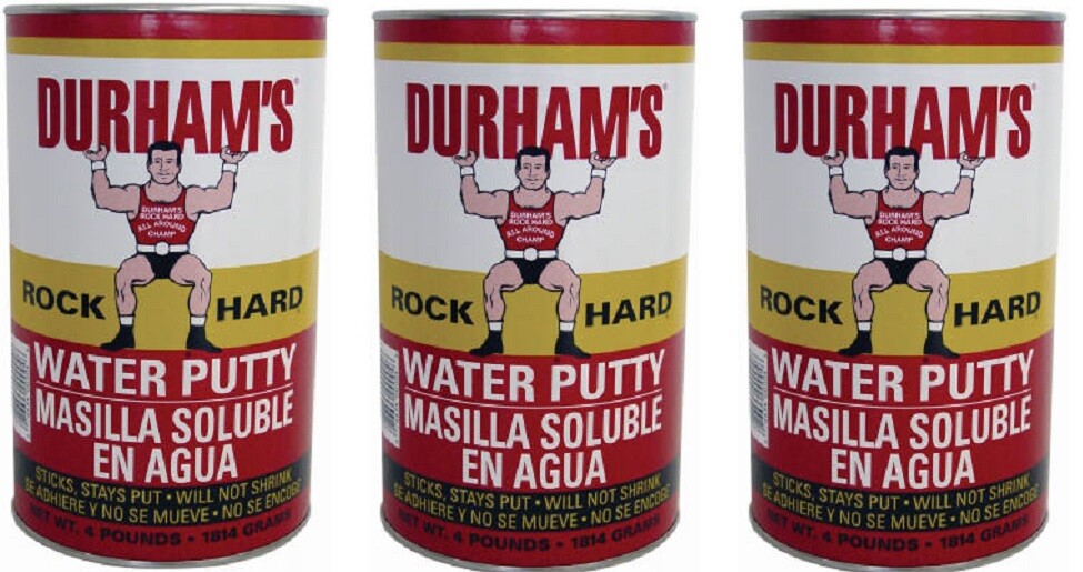 (3) DURHAM’S # 169 4 lb ROCK HARD WATER PUTTY Fixes Cracks Holes & Plaster