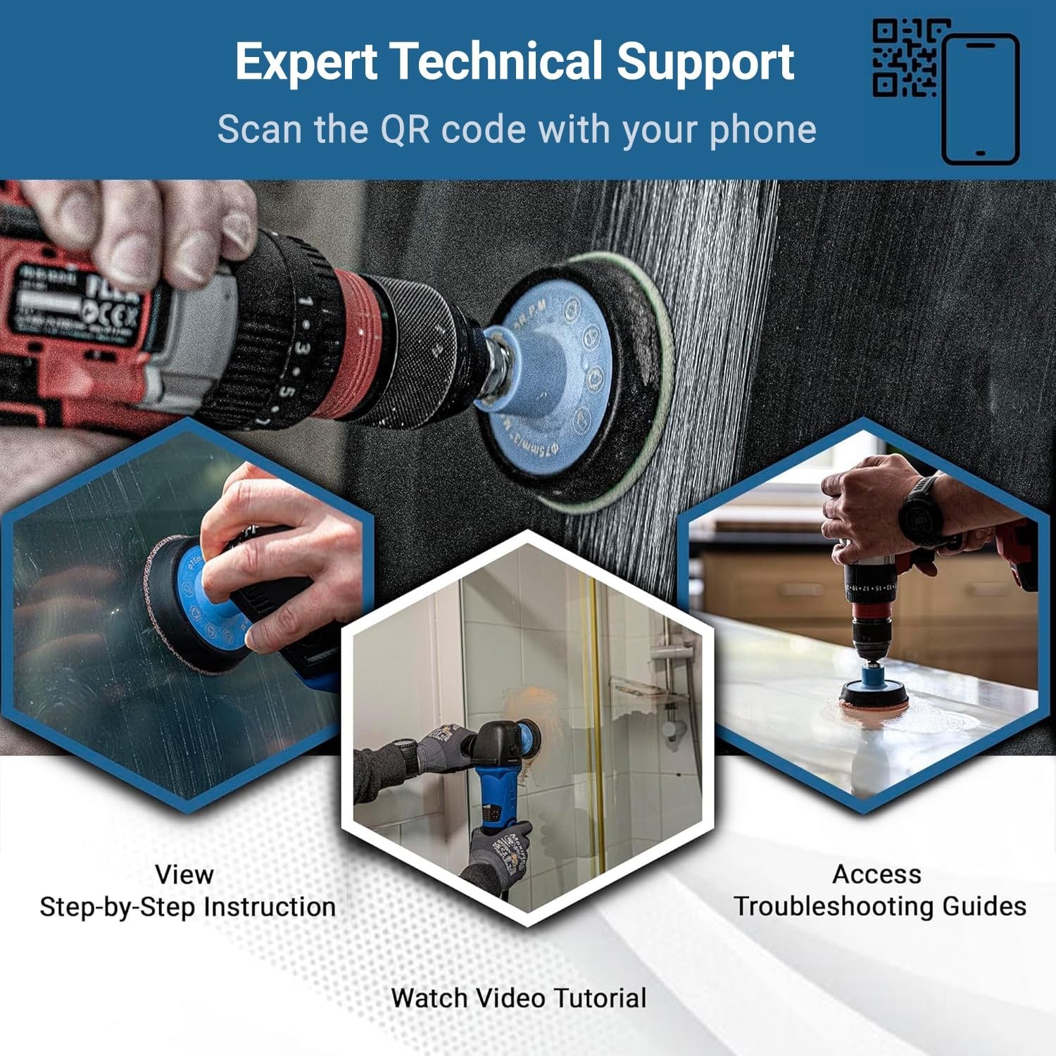 3” Glass Scratch Removal Kit for use with a Drill on All Glass Surface Repairs