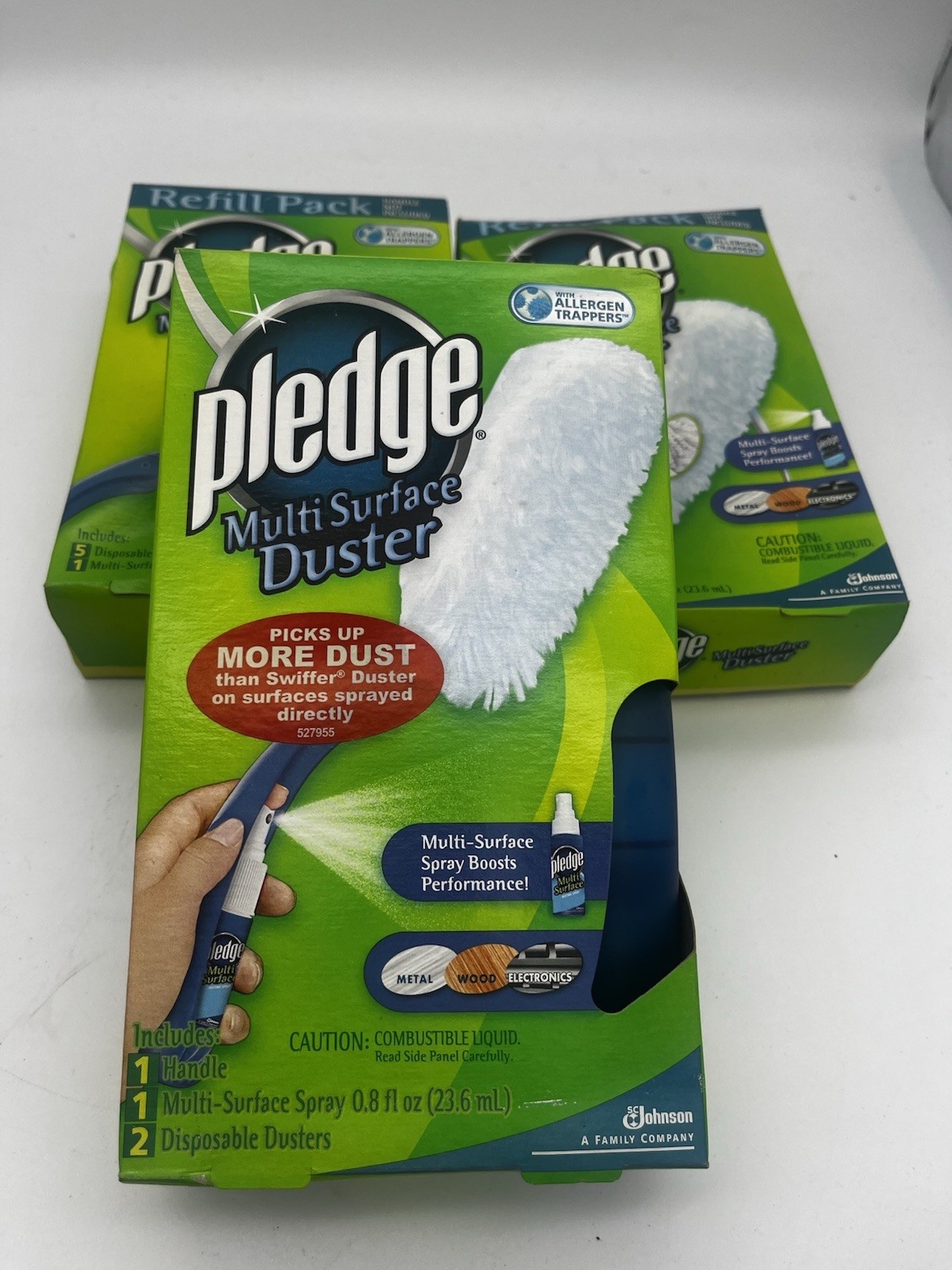 Pledge Multi-Surface Duster Refill Pack & 1 Handle 12 Dusters & 3 Sprays