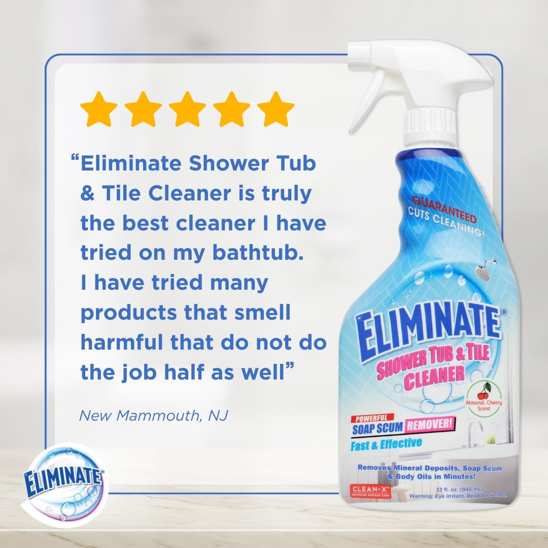 Clean-X Eliminate Shower Tub & Tile Cleaner- 32 fl oz. – 16 Fl Oz (Pack of 2)