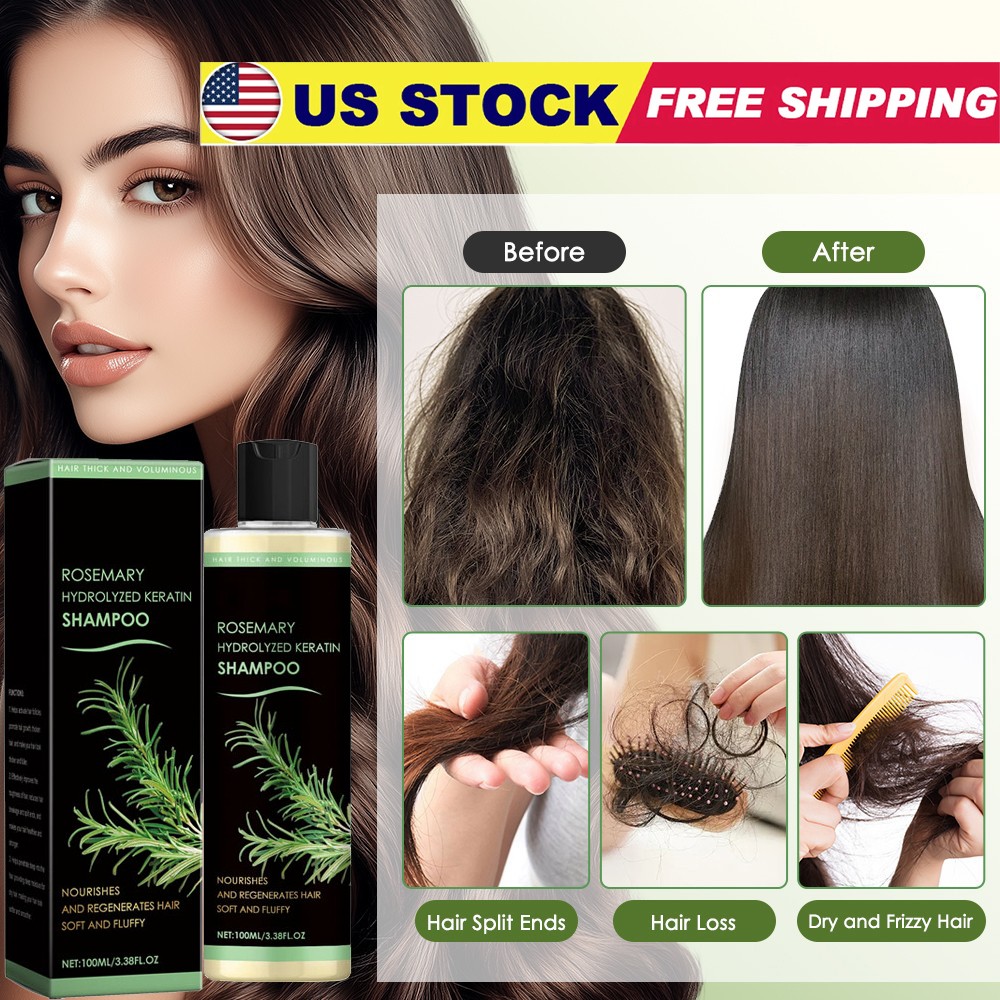 3PCS Organic Rosemary Hair Growth Shampoo for Natural Thickening & Strengthening