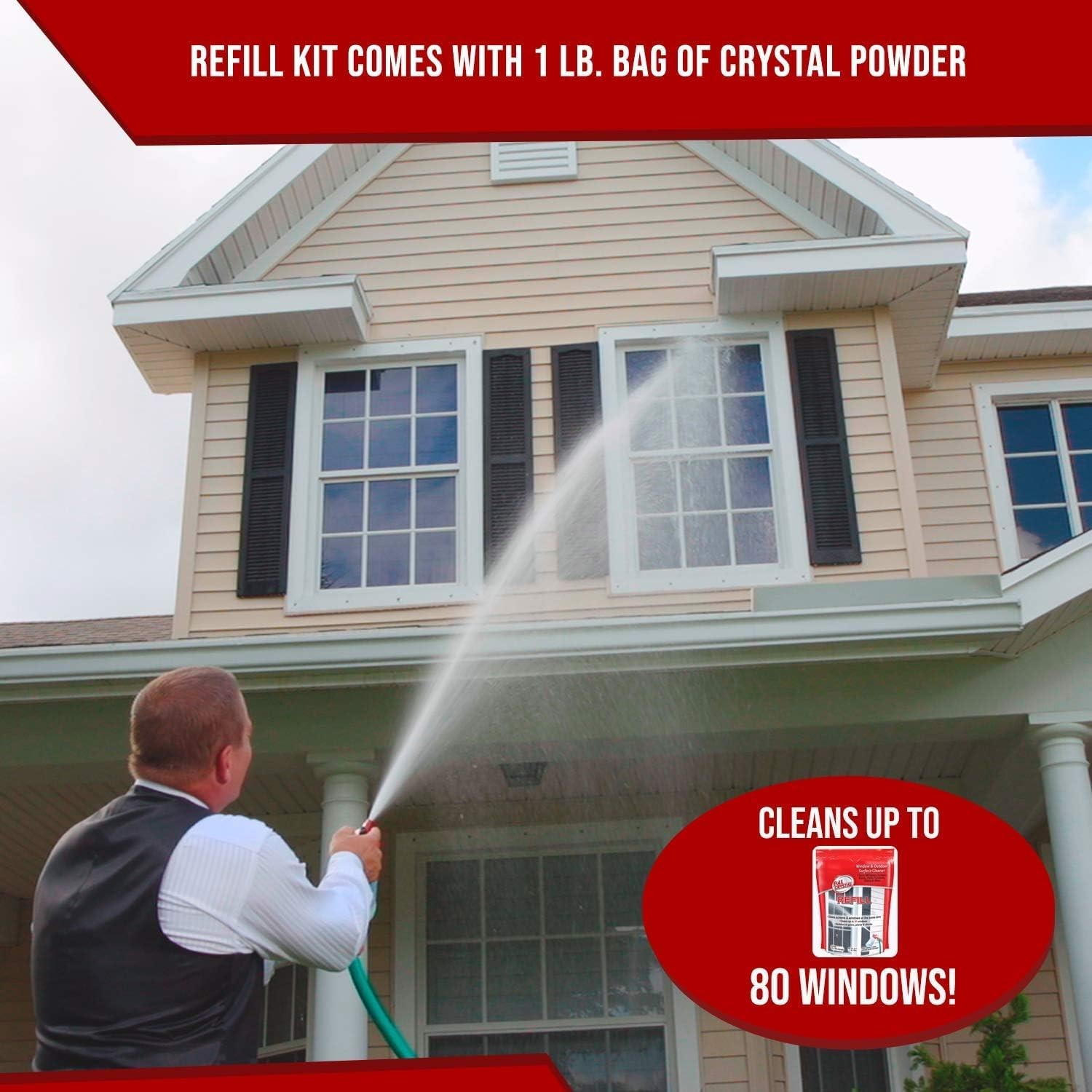 Full Exterior Refill Kit – Crystal Powder Outdoor Cleaner Packets, 16 oz, Eac…