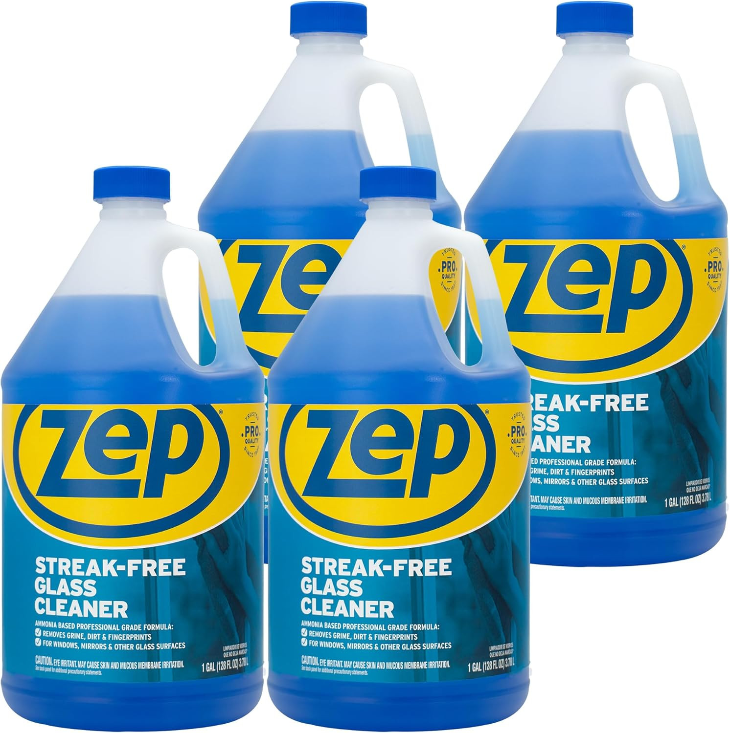 Zep Streak-Free Glass Cleaner – 1 Gallon (Case of 4) ZU1120128 – Professional Gr
