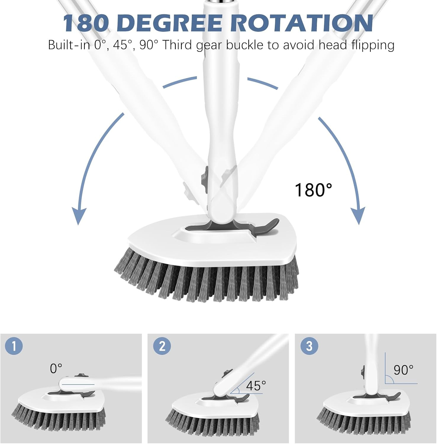4-In-1 Tile Tub Floor Scrubber with 52-Inch Long Adjustable Handle