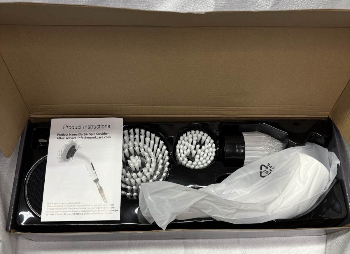 8 in 1 Electric Spin Scrubber with 8 Replaceable Brush Heads, Multi-Functional