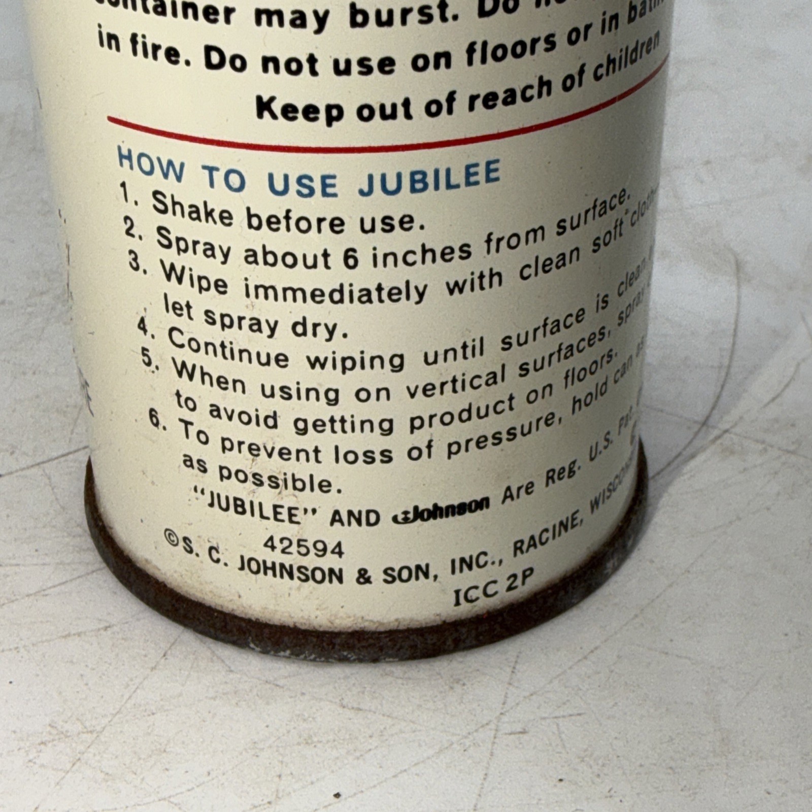 Jubilee Kitchen Wax Cleaner Spray 10.5 Oz. Can Vintage Discontinued NOS 95% Full