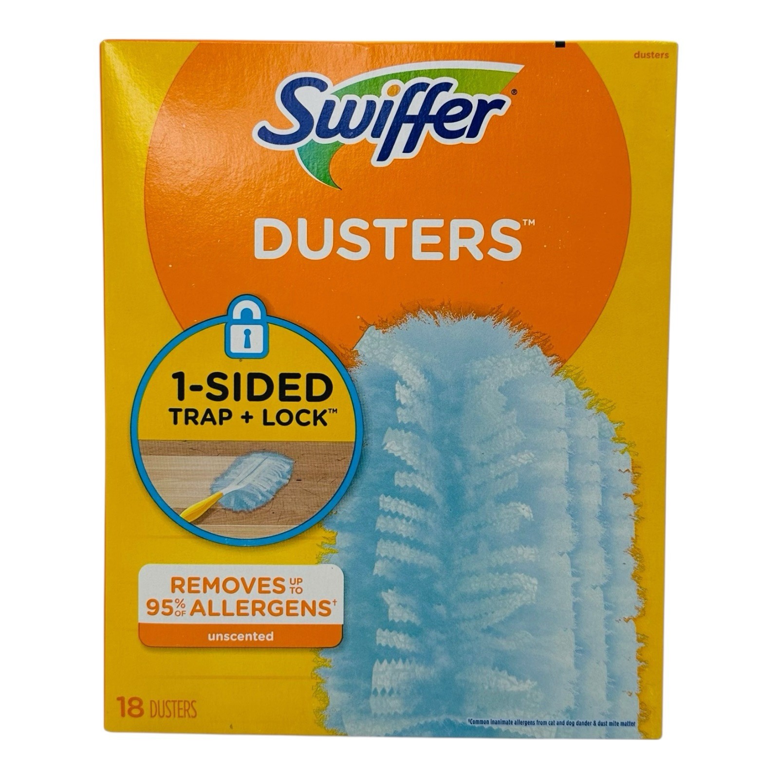 18 Dusters Swiffer Duster Refills 1-Sided Trap + Lock Unscented-Sealed Box