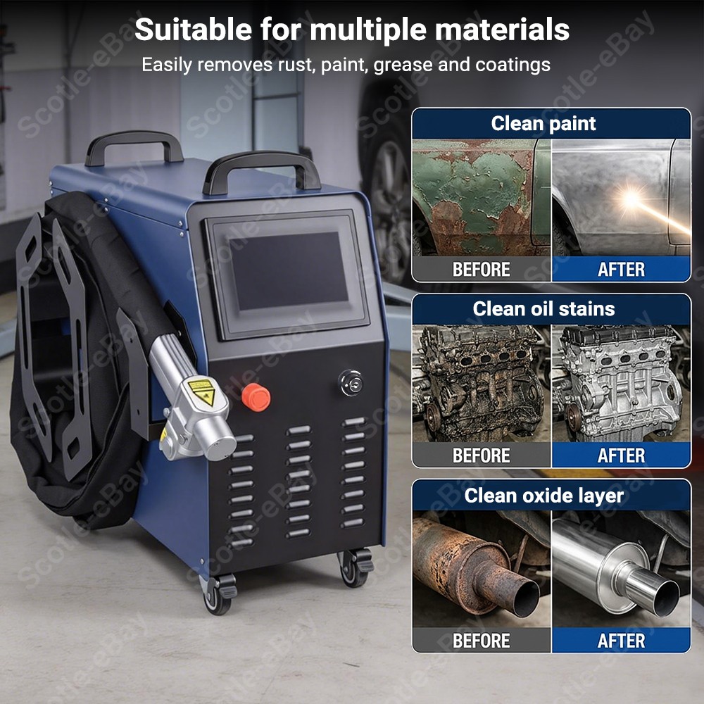 Air Cool Rlaser 1500W/2000W Fiber Laser Cleaning Machine Rust Oil Paint Remove
