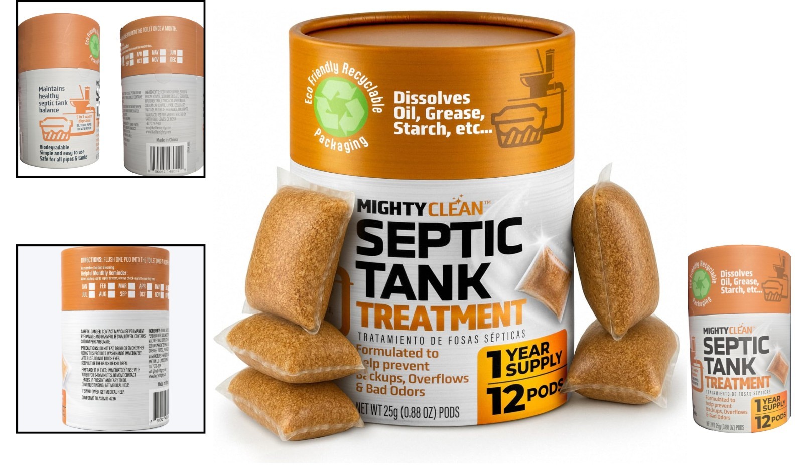 Septic Tank Treatment – 1 Supply of Dissolvable Easy Flush Live Bacteria
