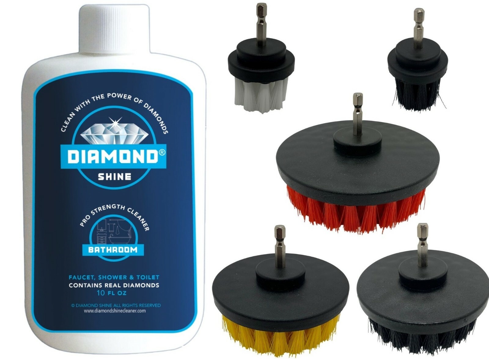 Diamond Shine Shower & Tub Cleaner / Drill Brush Value Pack Tile & Shower Door