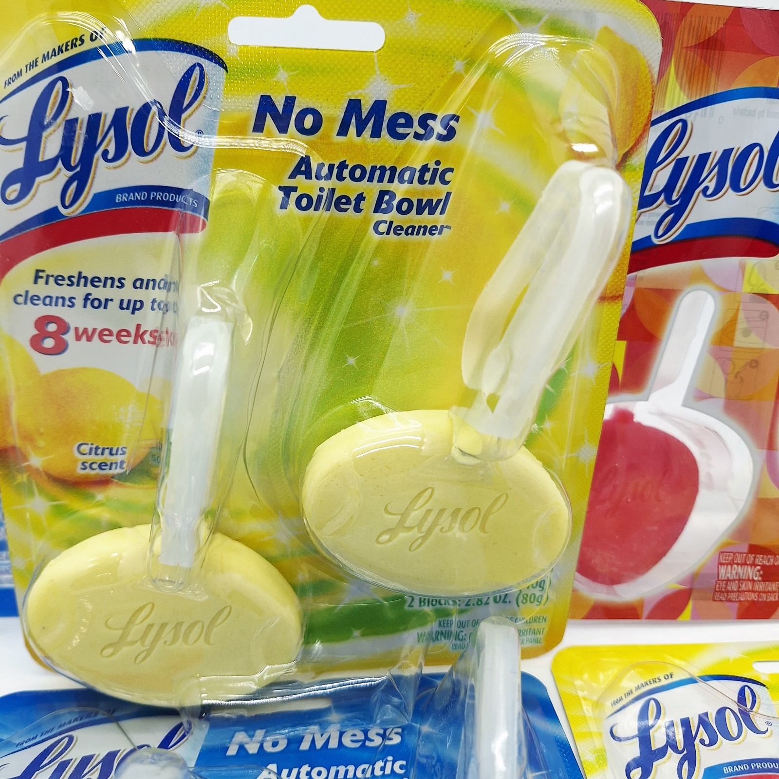 (6) Lysol Automatic Toilet Bowl Cleaner Lemon Breeze Ocean Fresh Mango Hibiscus
