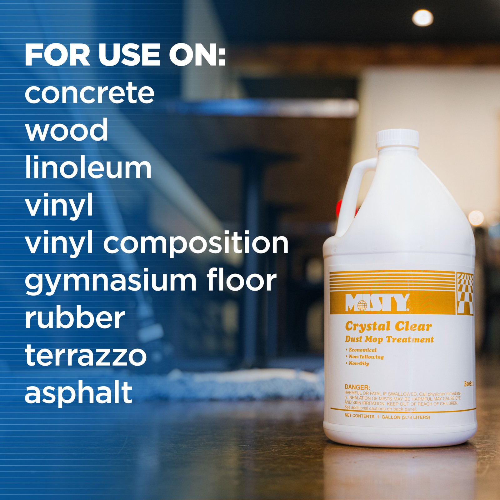 MISTY Crystal Clear Dust Mop Treatment – 1 Gallon (Case of 4) 1003411 – Helps in