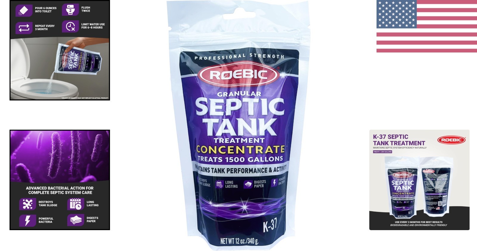 Concentrated K-37 Granular Septic Solution – 12 Oz for Odor and Clog Management