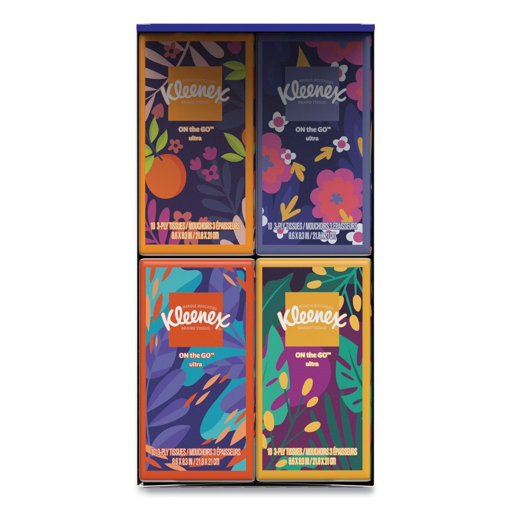 Kleenex 54635 On The Go Packs Facial Tissues – Wht 10/Pch 16 Pch/PK 6 PK/CT New