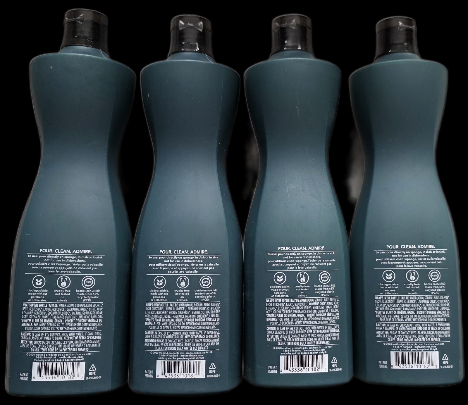 Method Dish Soap BASIL Scent 4 Bottles 18oz Each , New RARE ITEM