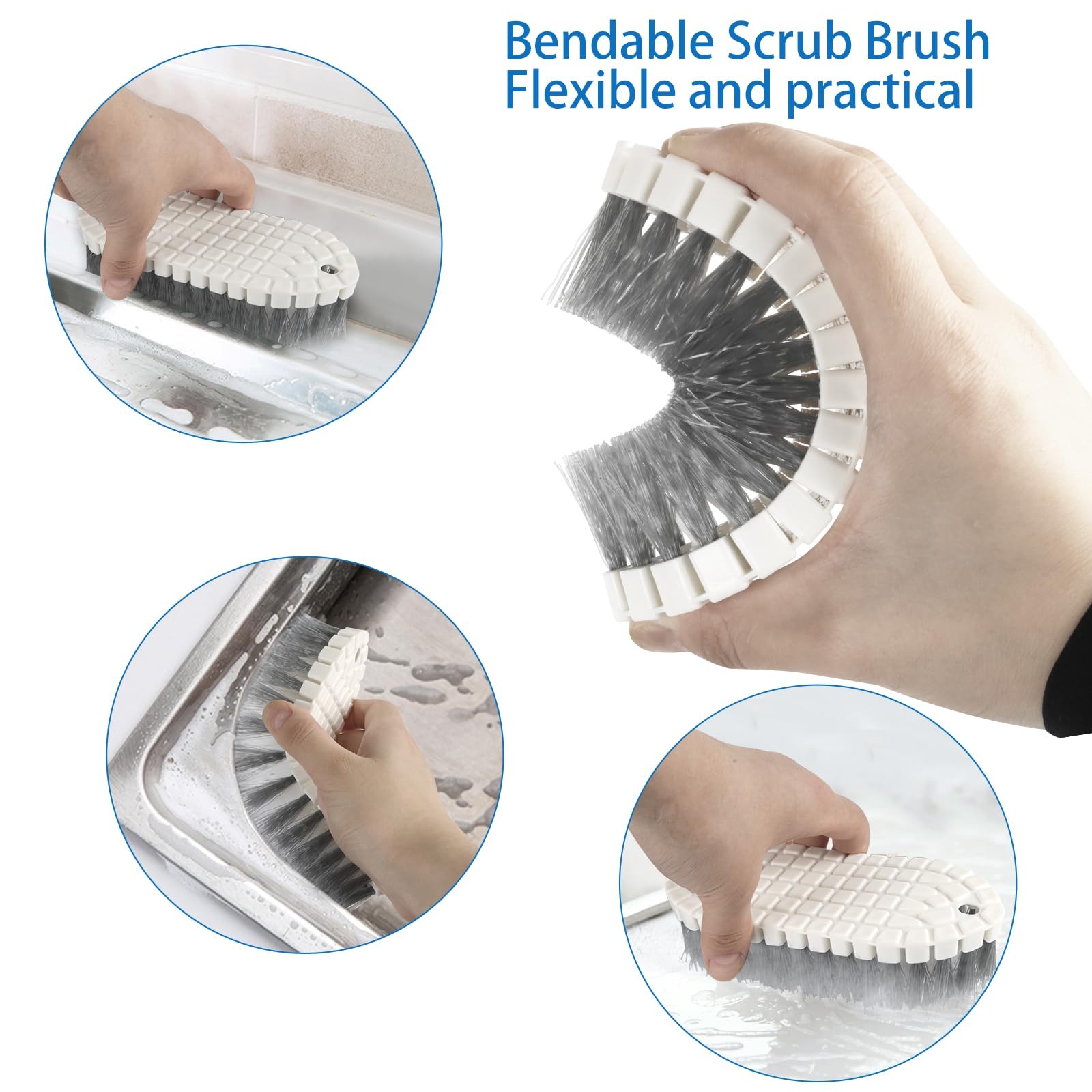 6 Pack Multipurpose Household Cleaning Set, Deep Cleaning Brush Set with Grip…