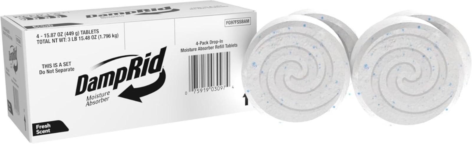 Moisture Absorber Dehumidifier Pack Fresh Scent 4 Tablets Convenient Air Cleaner
