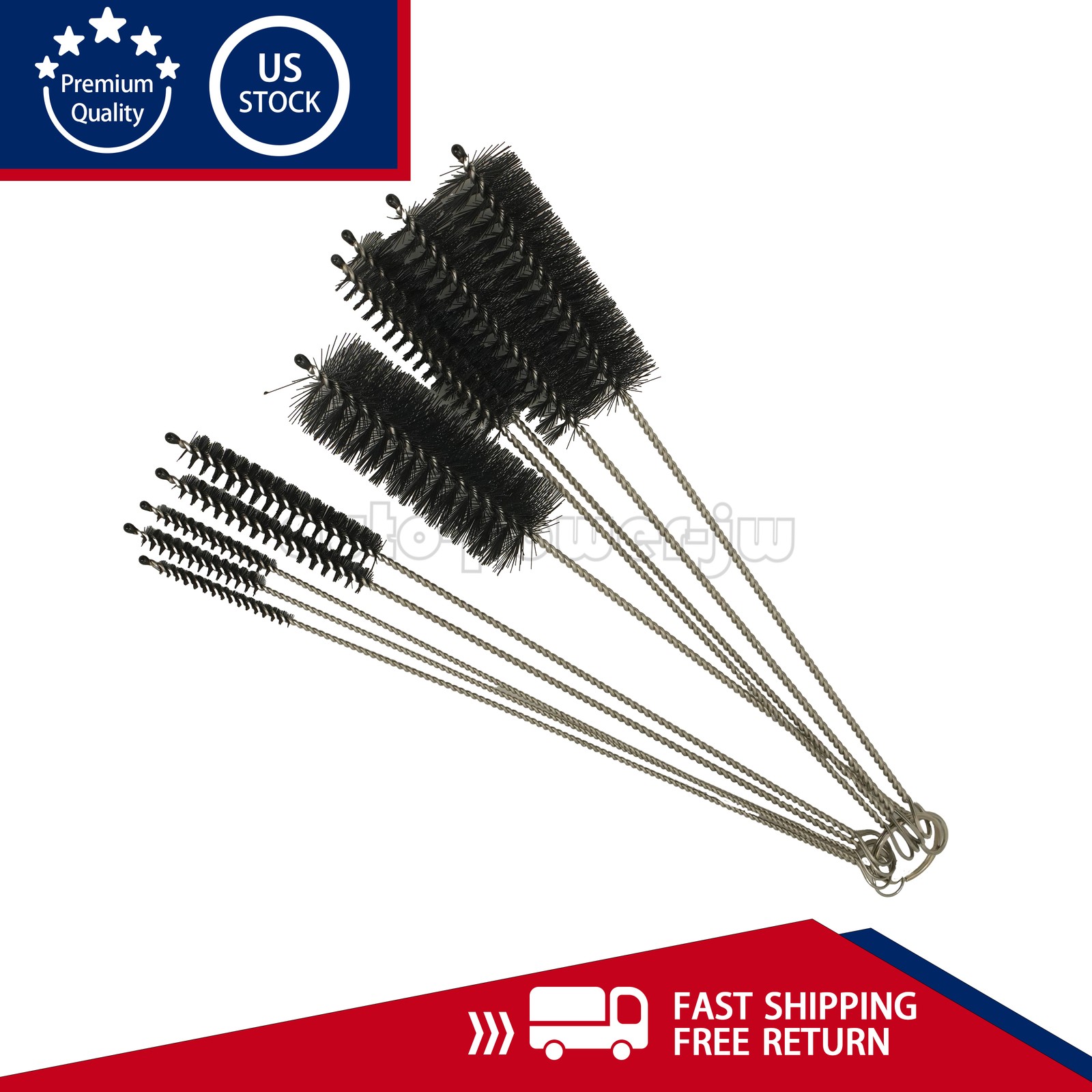 NEW 10PCS Set Nylon Straw Brush Cleaner Bottle Tube Pipe Small Long Cleaning US