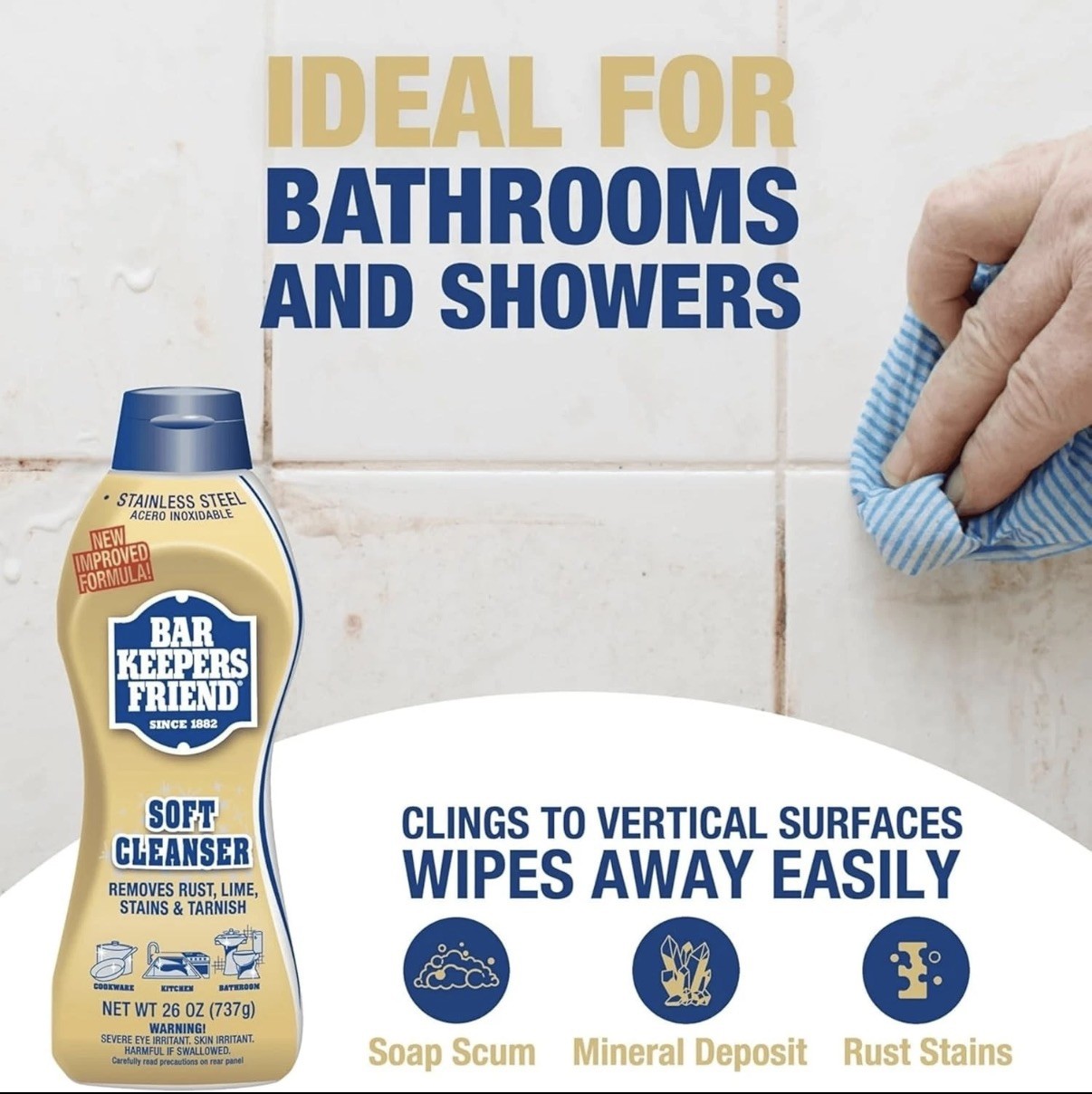 Bar Keepers Friend Soft Cleanser, 26 oz Squeeze Bottle