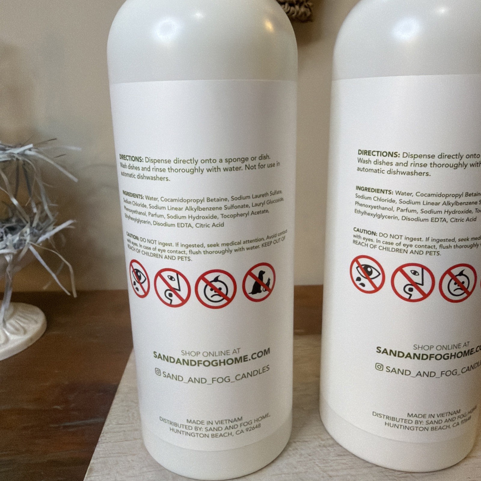 2 Pack Of Sand + Fog Grapefruit Dish Soap W/ Essential Oils. 25.4 oz Each. New.