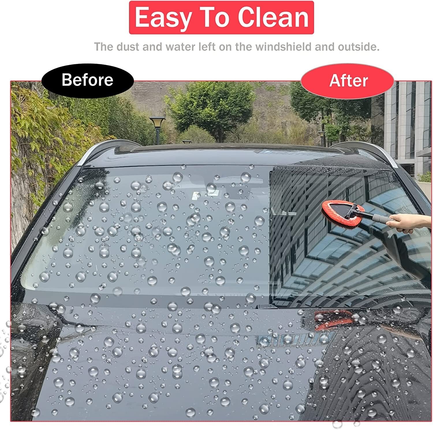 Windshield Cleaning Tool Kit Car Window Glass Wiper Cleaner Brush Extendable