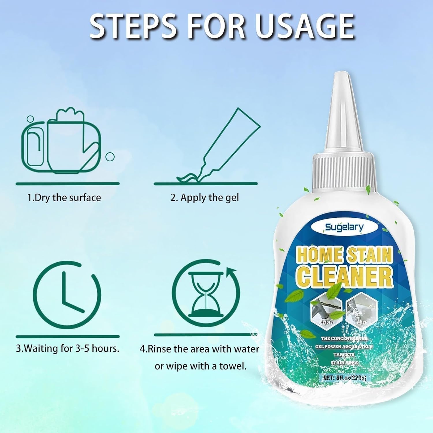 8 Fl Oz All-Purpose Mold Stain Cleaner Gel for Effortless Home Care
