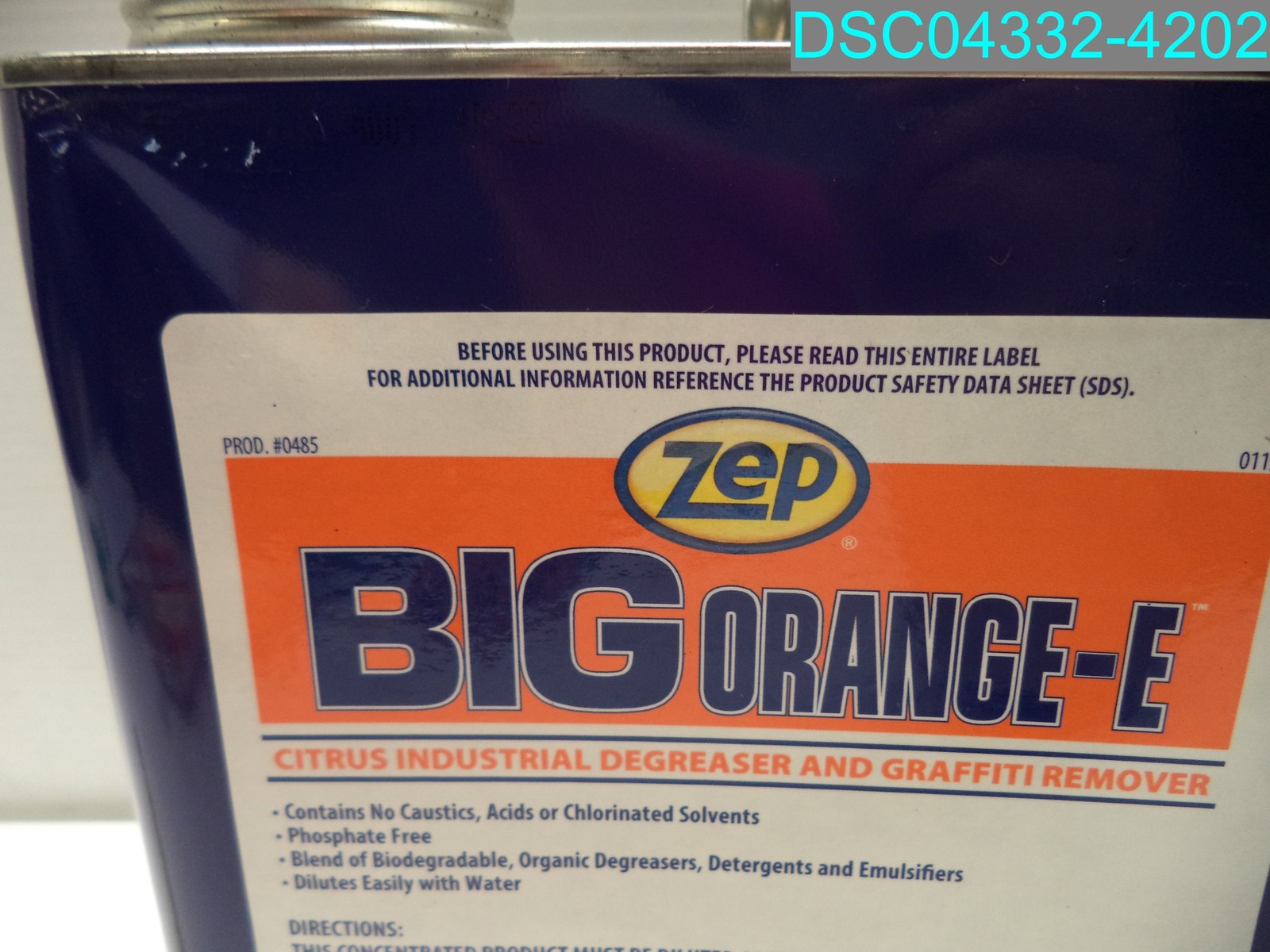 QTY=4GAL(1GALX4):Zep Big Orange-E Citrus Industrial Degreaser & Graffiti Remover