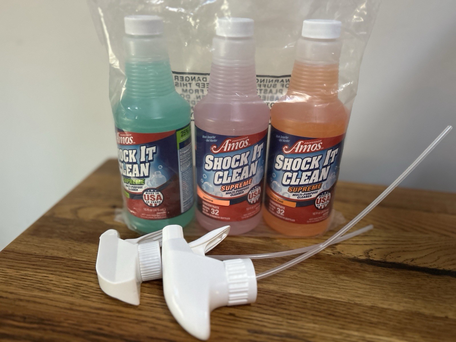 Professor Amos Shock It Clean SUPREME 16oz Concentrate Set Of 3 Neon Jasmine
