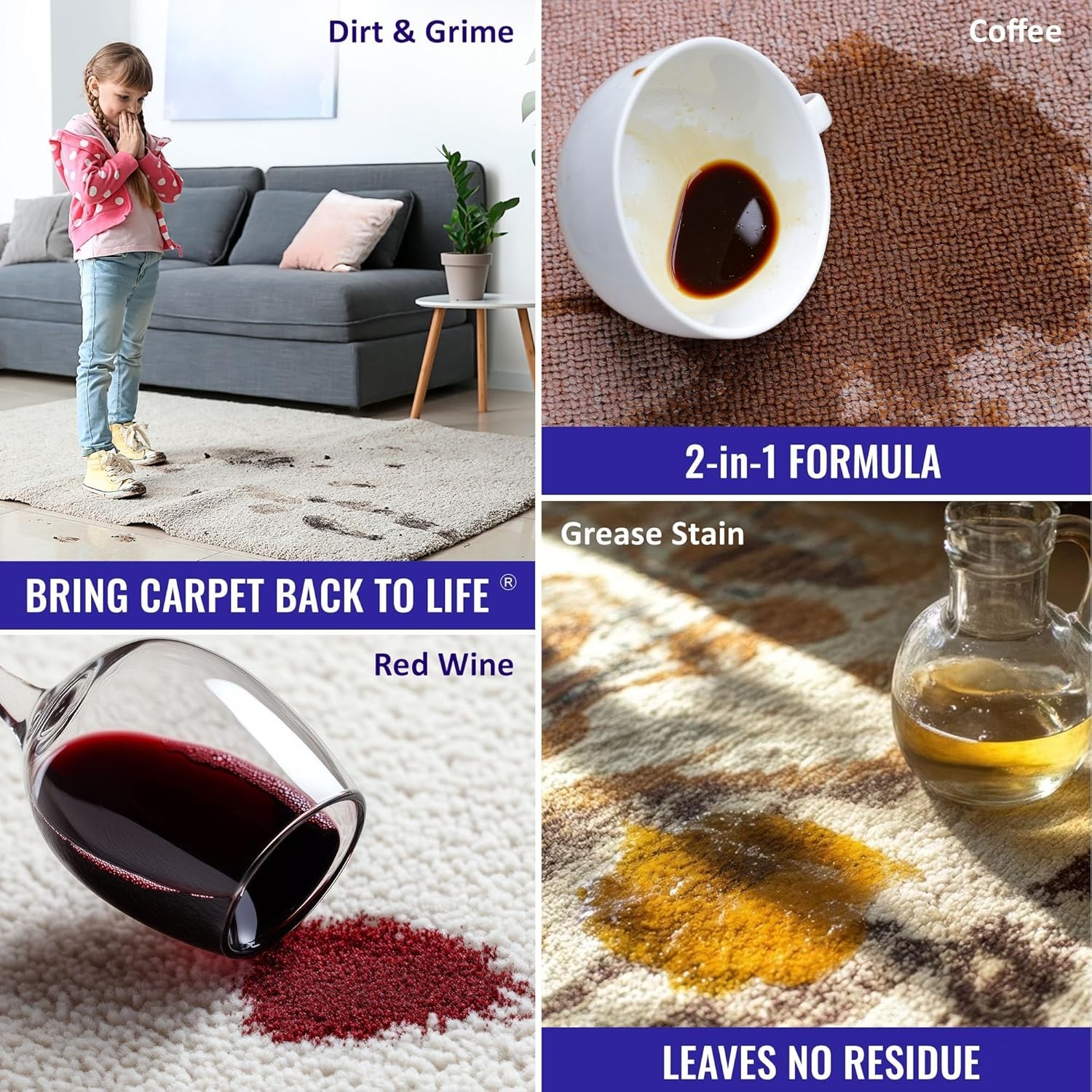 Cruelty-Free Heavy Duty 2-in-1 Carpet Cleaner Spray – Ideal for Pet Accidents