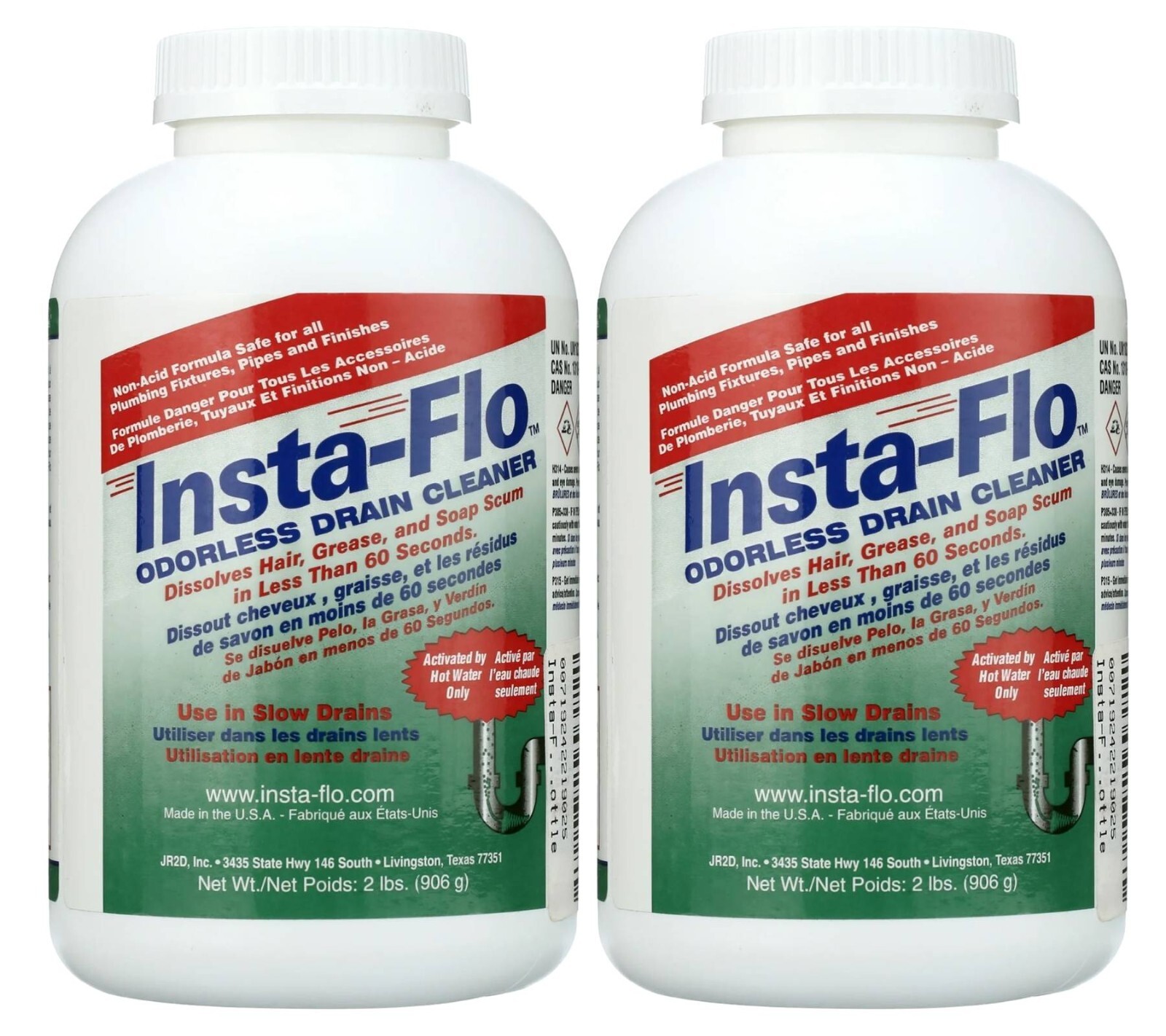 Insta-Flo IS-200 Odorless Drain Cleaner, 2 lbs. (Pack of 2)