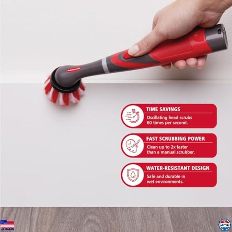 Cordless Electric Scrub Brush 18-Piece Kit, Water Resistant for Home & Bathroom