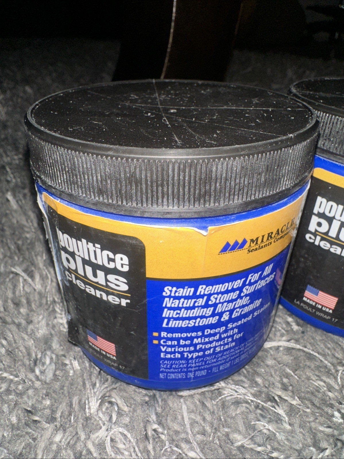 3-Pack MIRACLE Poultice Plus Stone Cleaner & Stain Remover Each Jar 1 Lb.