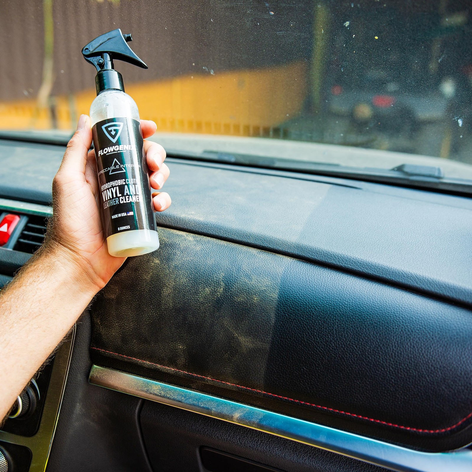 Leather Interior Car Cleaner & Detailer (8oz) – Hydrophobic Textile, Nylon, C…