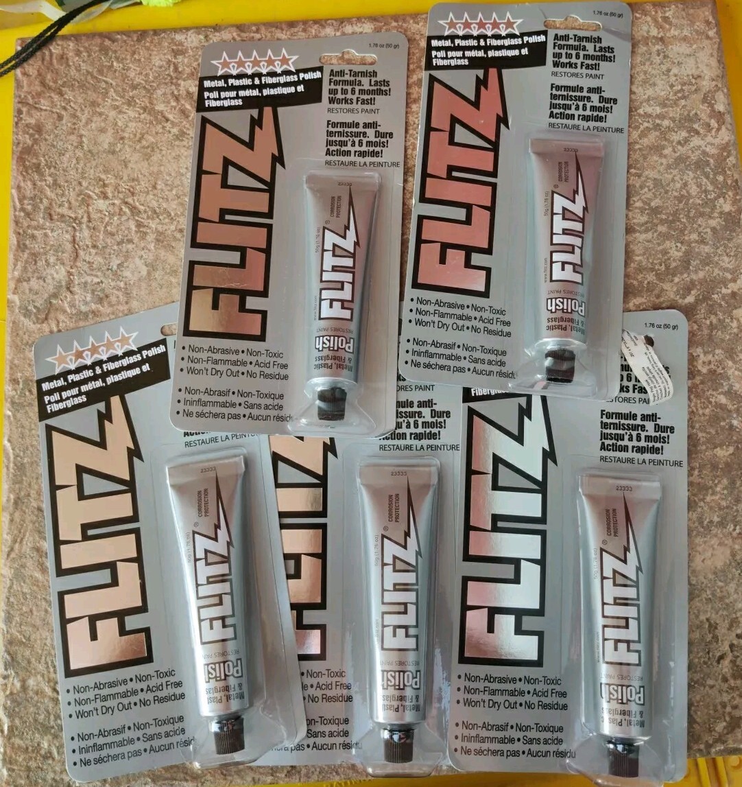 5 Tubes FLITZ POLISH – PASTE 1.76 OZ TUBE Quantity Of Five