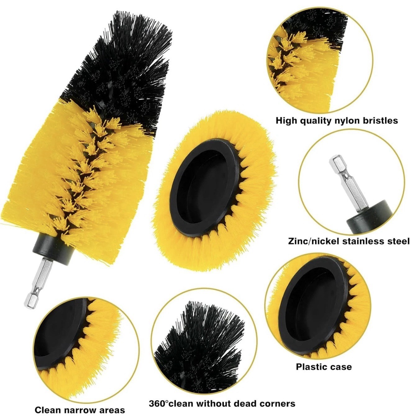 8 Pcs Drill Brush Attachment Set, Power Cleaning Scrub Brush Kit with Extend Lon