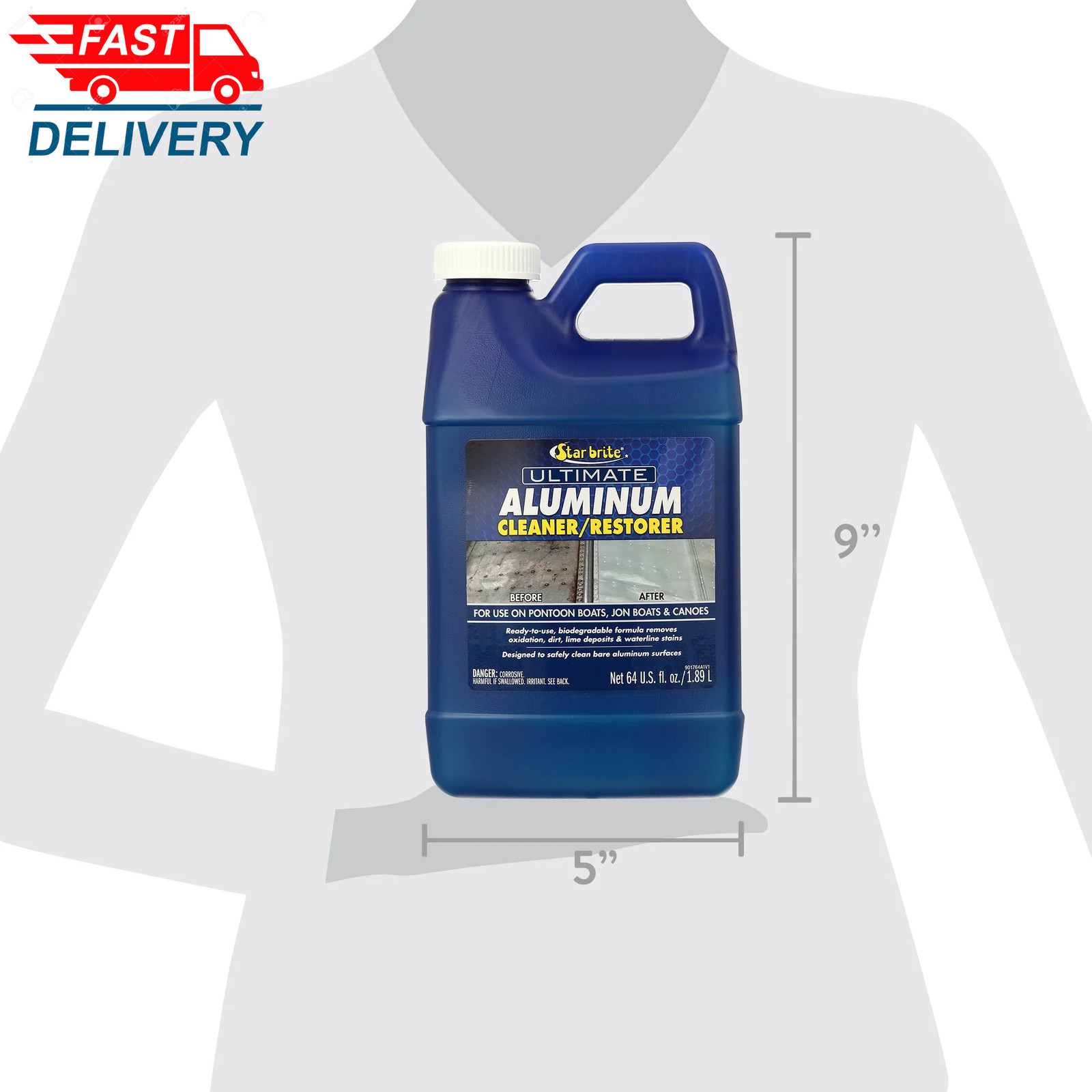 Ultimate Aluminum Cleaner & Restorer – for Pontoon Boats, Jon Boats, 64 OZ 👌✅