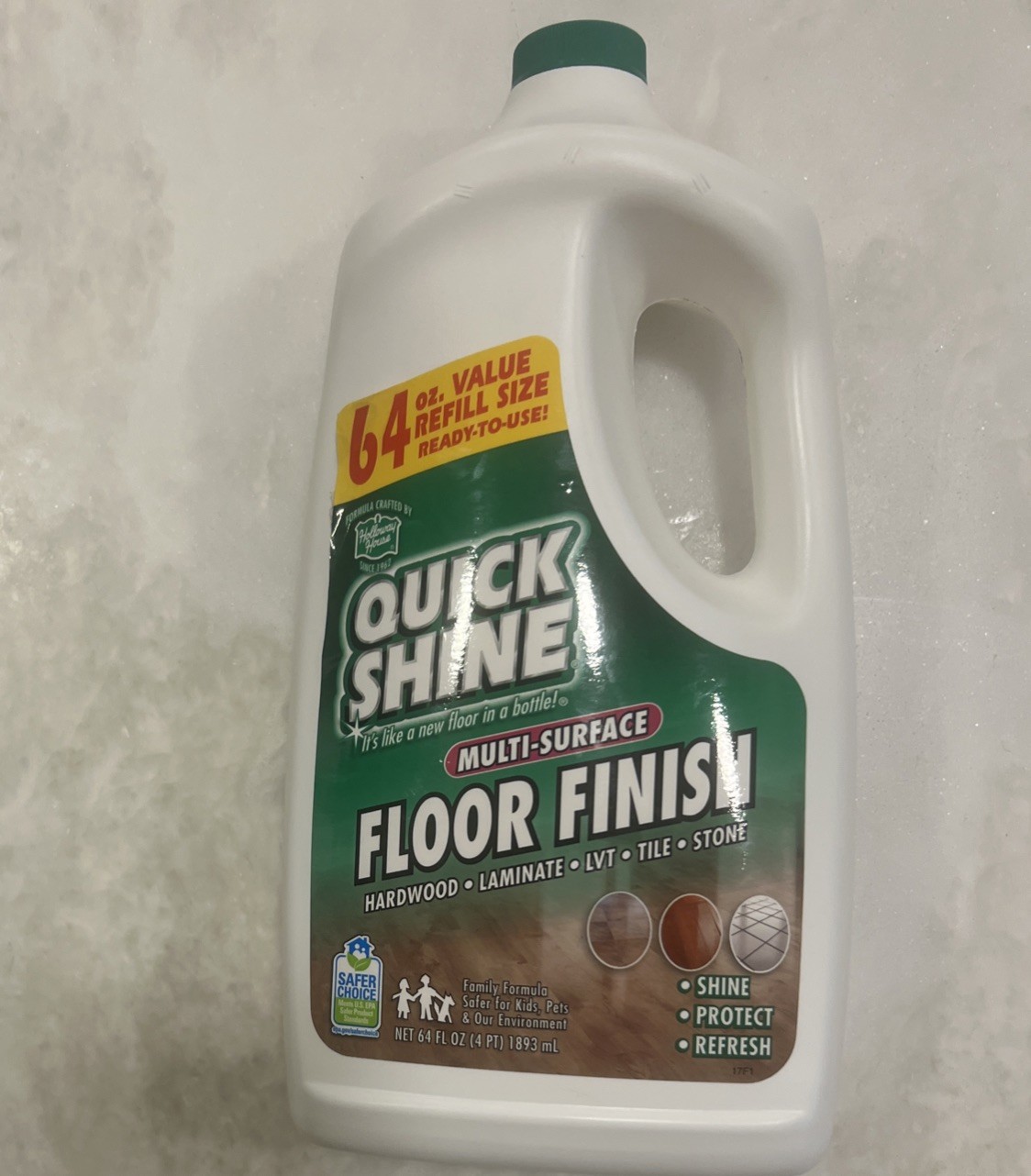 Quick Shine Floor Finish 64oz Holloway House Laminate Vinyl Tile Hardwood Polish