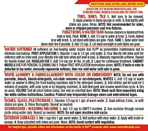 Iron Out 1.75 Lb Rust Stain Remover Powder – Quantity 6