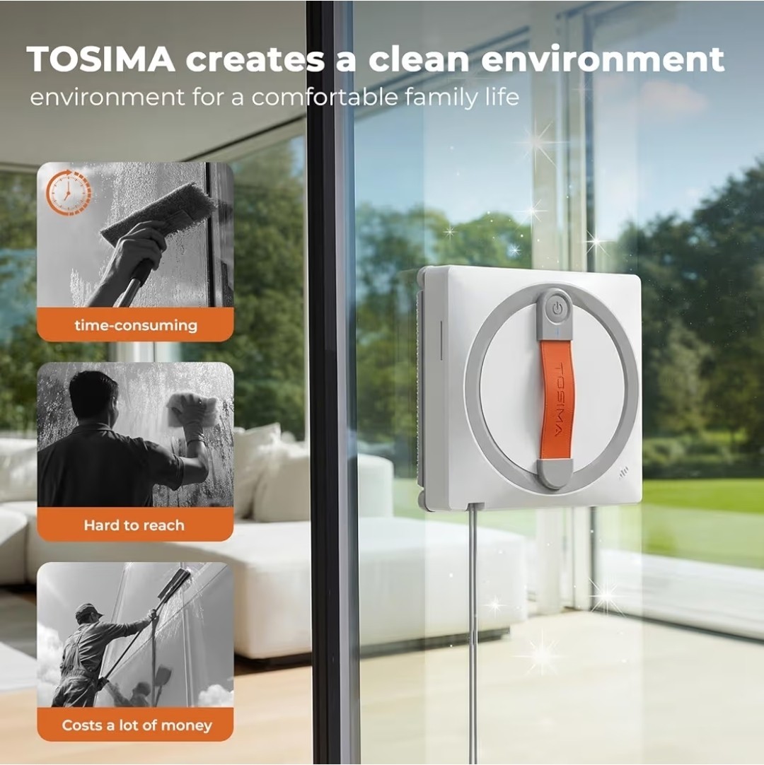 Tosima WA9C Pro Window Cleaning Robot, 3000Pa Auto Automatic anti-slip system